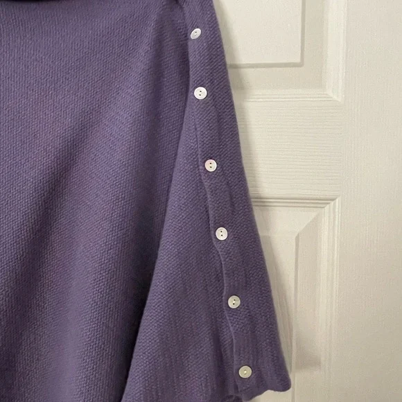 J. Jill Lavender Two Way Button-Accent Lightweight Poncho - Picture 2 of 6